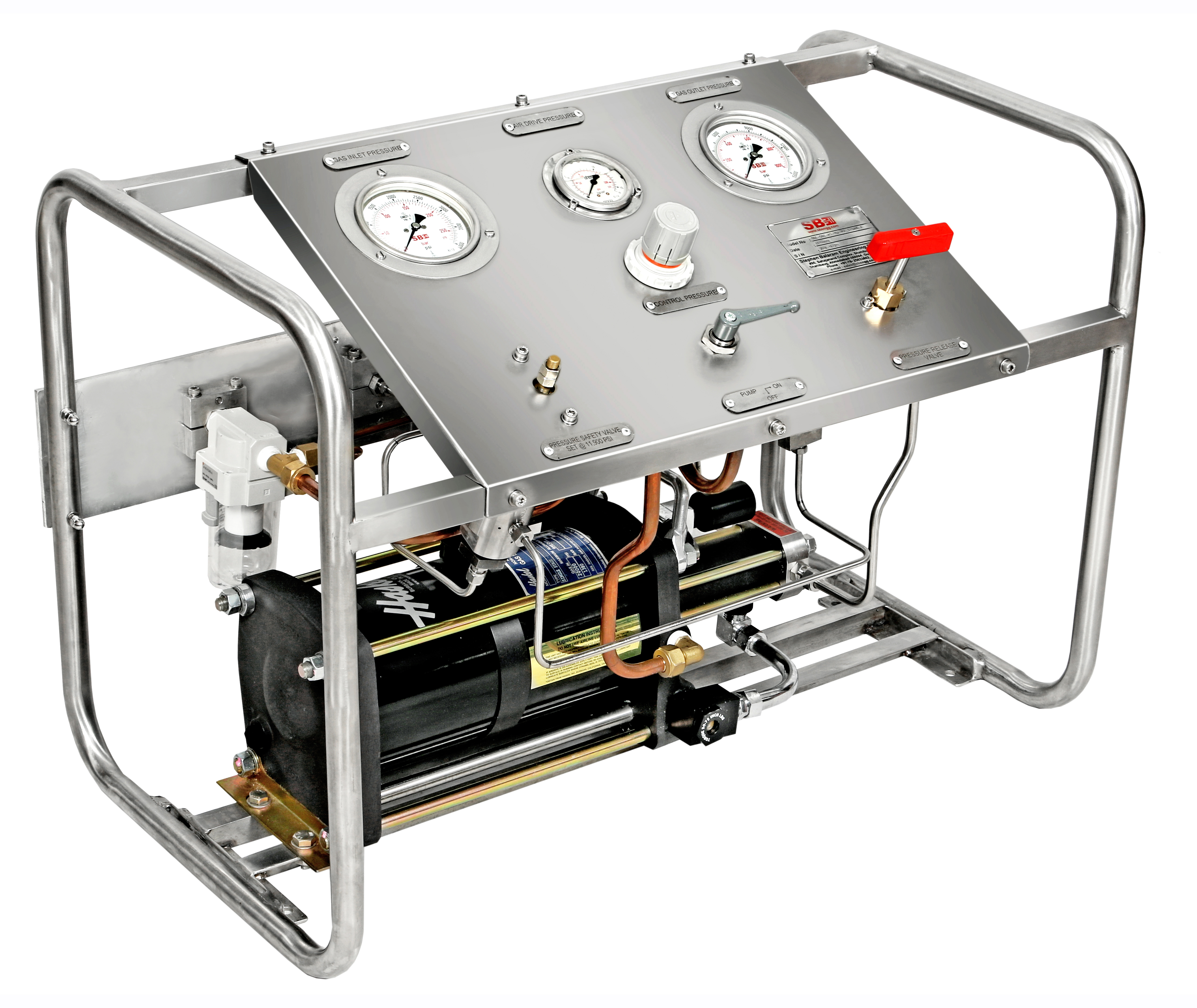 SBE N2 gas booster for pneumatic calibration